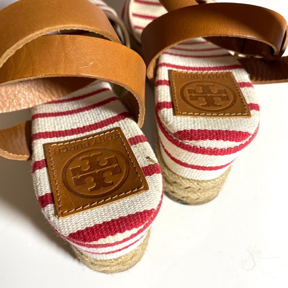 Tory Burch Karissa Red Striped Espadrilles - Picture 6 of 11
